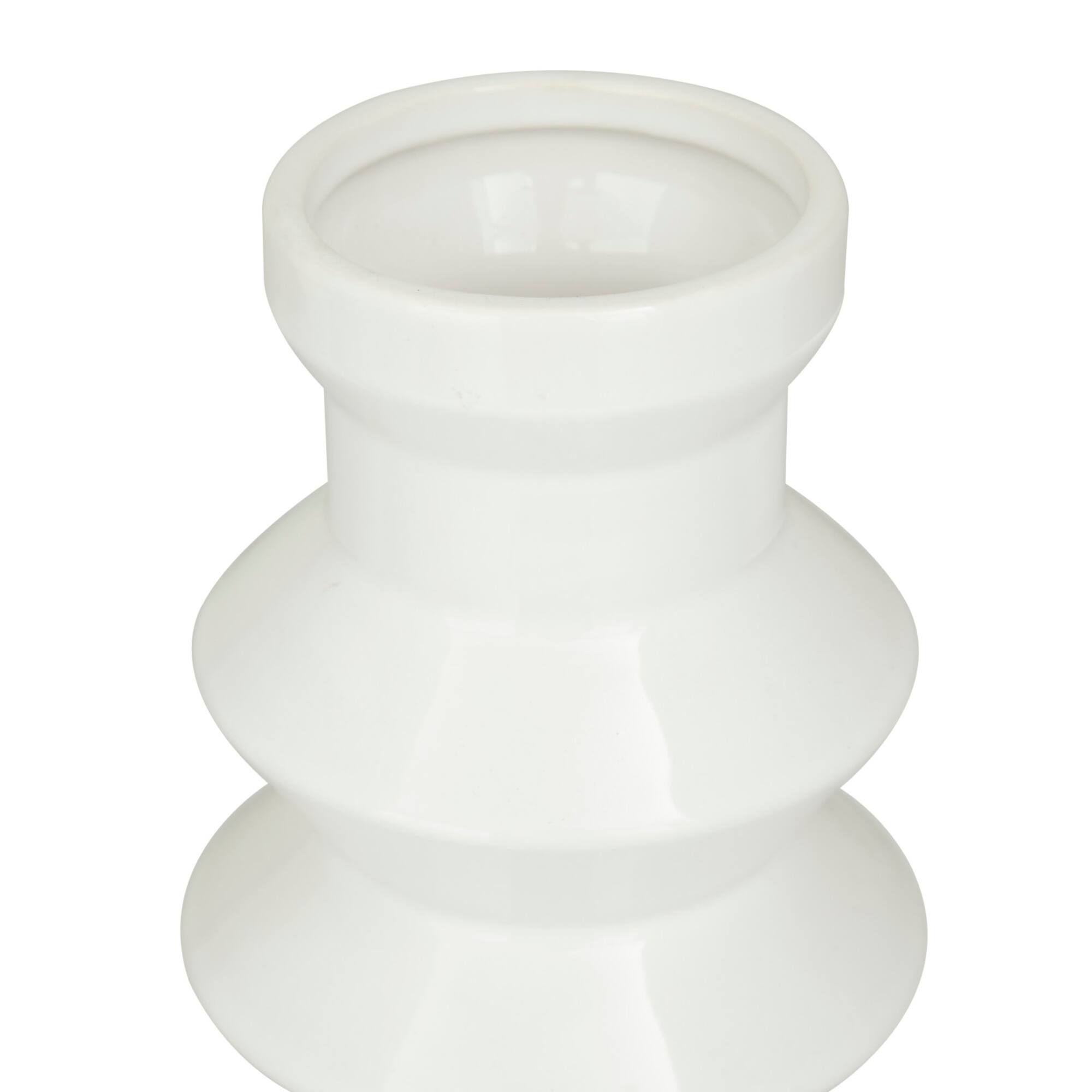 White Stoneware Contemporary Vase, Set of 3" 16",17"